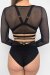Lunalae Shorts High Waist Claire Mesh Cut Out Schwarz S