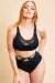 Lunalae Shorts High Waist Loretta Mesh Cut Out Schwarz S