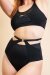 Lunalae Shorts High Waist Loretta Mesh Cut Out Schwarz L