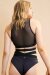 Lunalae Top Naomi Scoop Neck Cut Out Schwarz L