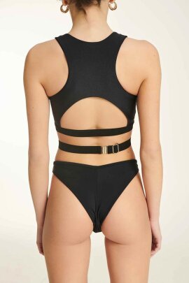 Paradise Chick Wrap Top Iconic Schwarz XS