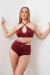 Lunalae Shorts High Waist Bailey Adjustable Cut Out Weinrot S