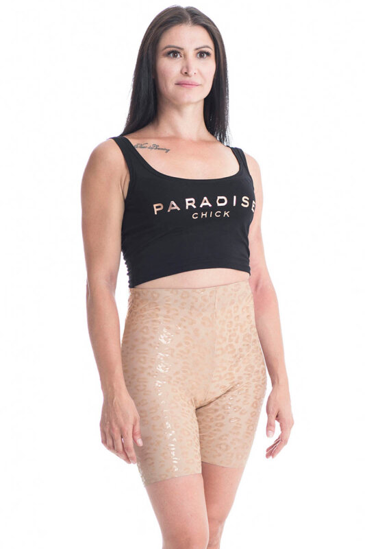 Paradise Chick Shorts da Ciclisti Superhero Ultra Grip Leopardato Nude