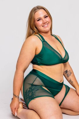 AMBR Designs Sculp Crop Top Emerald L