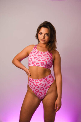 Pole Addict Open Back Top Pink Panther XS