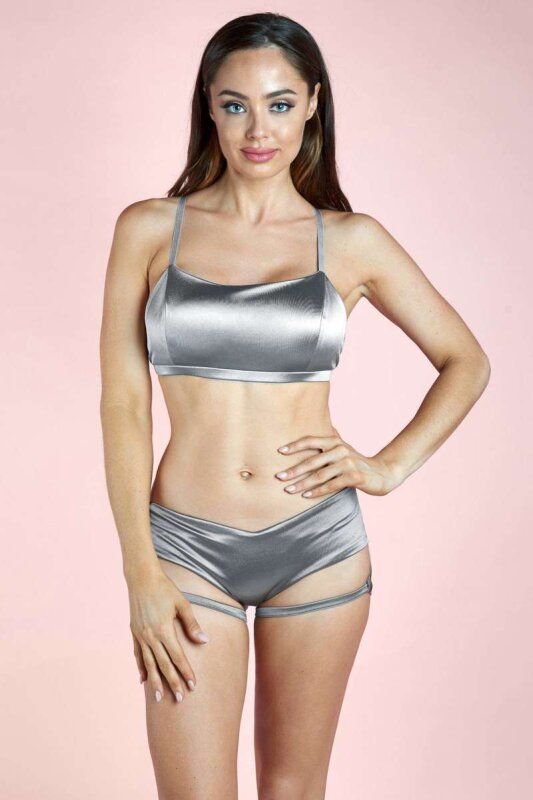 Lunalae Shorts Lure You Low Waist Silber L